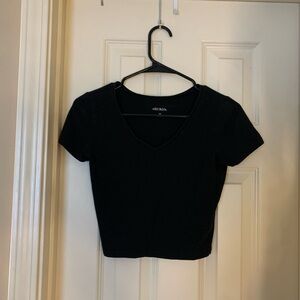 Wild Fable Black Fitted Crop T-Shirt
